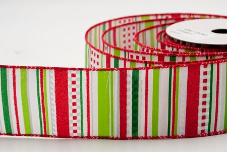 Apple Green and Red Glitter Pattern Ribbon_KF7013GC-1-7