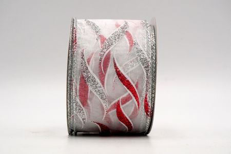 Organza Red and Silver Glitter Ribbon_KF7043G-1RS