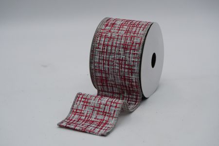 Ruban à carreaux en tissu uni gris avec ruban à paillettes_KF7048GC-50-197