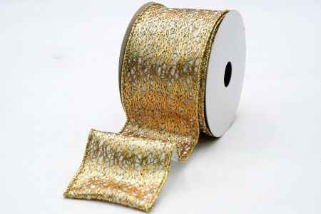 Cinta de patrón sólido de papel de aluminio dorado_KF7051G-1