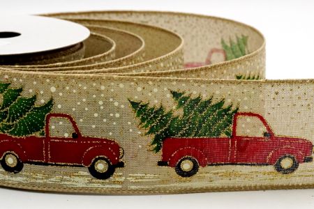 شجرة عيد الميلاد الذهبية مع سيارة ريبون_KF7146GC-13-183