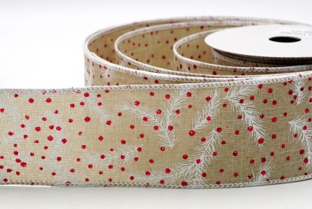 Faux-Burlap-Rotes-Glitzer-weißes-Print-Spruce-Band_KF7152GC-13