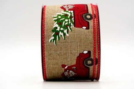 Рождественская лента для автомобиля с изображением Санты и елки_KF7162GC-13-7