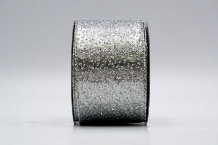 Серебряная лента с металлическими точками_KF7234G-1