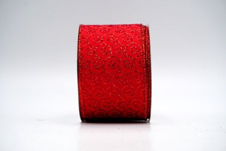 Punainen kimalteleva simpukankuori muotoilee punaista satiininauhaa_KF7236GR-7R