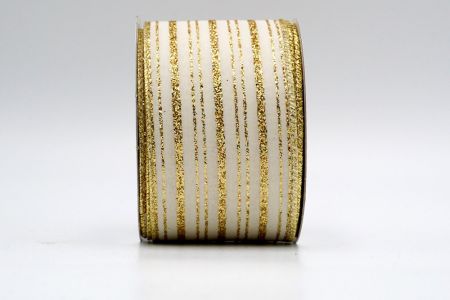 Fita de Cetim Dourada com Linha Linear de Glitter Dourado_KF7240G-13