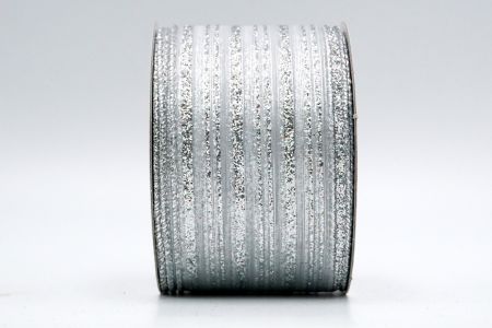 Nastro trasparente argento con righe di glitter_KF7241G-1