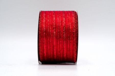 Rood doorschijnend glitter lineair patroonlint_KF7241GR-7R
