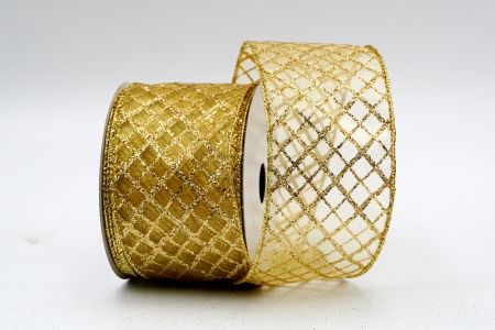 Fita Dourada Transparente com Glitter Dourado Cruzado_KF7242G-13