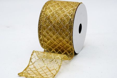 Fita Dourada Transparente com Glitter Dourado Cruzado_KF7242G-13