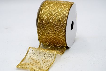 Aurum Glitter Diamond Gold Organza Ribbon_KF7243G-13