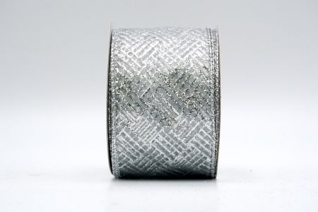 Hopea läpinäkyvä hopeisilla kimallelinjoilla kuvioidulla nauhalla_KF7244G-1S
