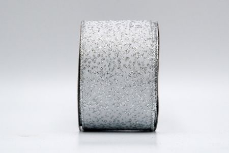 Серебряная лента с блестками и белым атласом_KF7248G-1