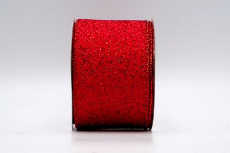 Nastro in raso rosso con puntini di glitter rossi_KF7248GR-7R