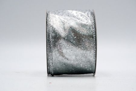 Wstążka w srebrny metaliczny połysk z brokatem_KF7250G-1