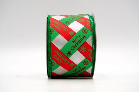 Красно-зеленые крестовидные слова Рождественская лента_KF7258GC-1-49