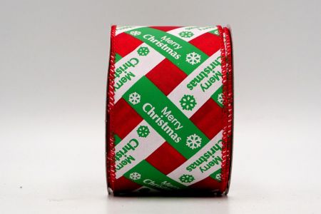 Красно-зелено-белая рождественская лента с надписью Декор_KF7258GC-7-7