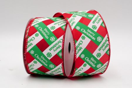 Nastro decorativo con parole natalizie rosso verde bianco_KF7258GC-7-7