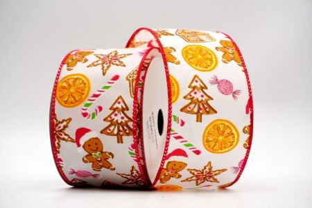 Narancssárga karácsonyi finomságok cukorka selyem szalag_KF7284GC-1-7