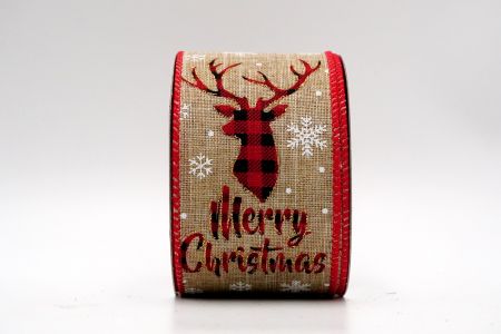 Buffalo Check Reindeer Καλά Χριστούγεννα Κορδέλα_KF7287GC-14-7