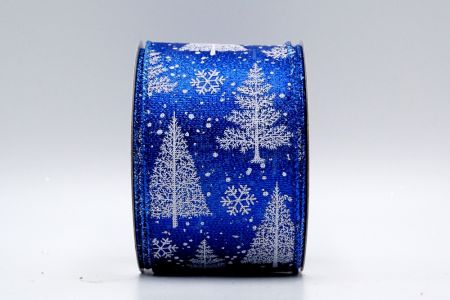 Fita de Árvore de Natal Azul Royal Transparente com Branco_KF7329GB-4