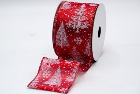 Красная прозрачная белая лента для новогодней елки_KF7329GR-7