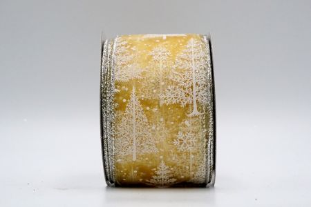 Золотая прозрачная белая лента снежной елки_XF7332G-13