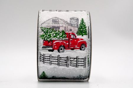 Ruban de voiture de Noël rouge grange_KF7342G-1
