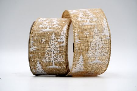 Natürliches verschneites Winter-Weihnachtsbaum-Band_KF7377GC-13-183