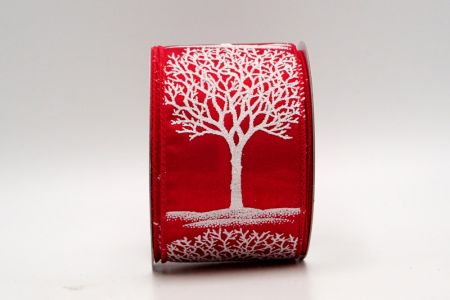 Ruban en satin rouge avec arbre à paillettes blanches_KF7386GC-7-7
