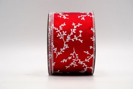 красная рождественская лента с зимними семенами Ribbon_KF7388GC-7-1