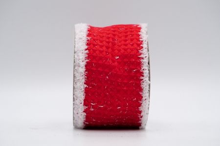 Κορδέλα Κόκκινη με Λευκά Σχέδια Ρούφλε_KF7391
