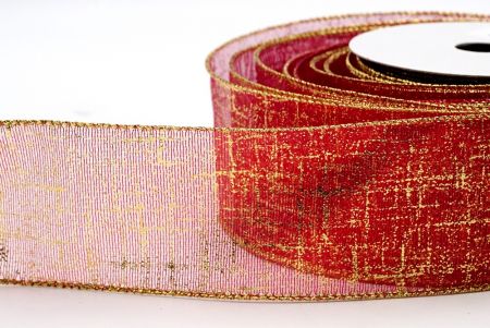 Red Sheer Gold Foil Ribbon_KF7392G-7