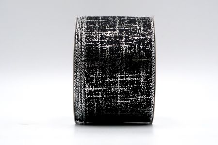 Schwarzes Satin Silberfoliendruckband_KF7393G-53S