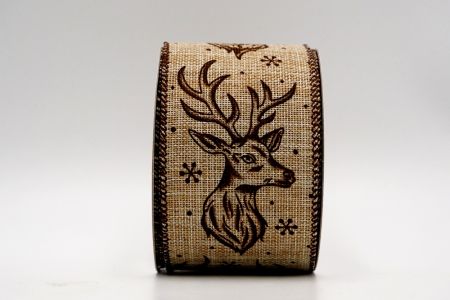 Natural Reindeer Brwon design Ribbon_KF7395GC-14-58