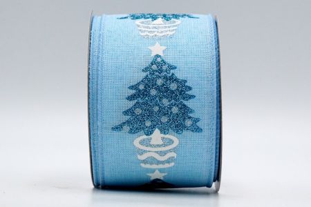 شريط أصيص شجرة عيد الميلاد باللون الأزرق الفاتح واللمعة_KF7411GC-12-216