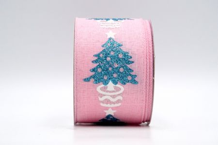 Ruban de sapin de Noël en toile de jute rose avec paillettes_KF7411GC-5-5