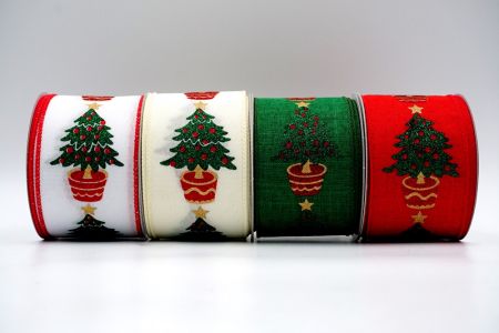 Χριστουγεννιάτικο Χρώμα Μονόγραμμα Διακοσμητικό Δέντρο Κορδέλα_KF7412
