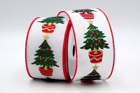 Weiß/roter Topf Weihnachtsbaum Band_KF7412GC-1-7