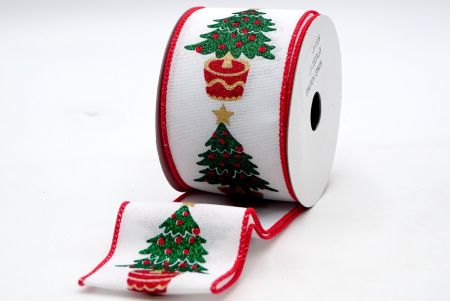 شجرة عيد الميلاد المزروعة باللون الأبيض / الأحمر شريط_KF7412GC-1-7