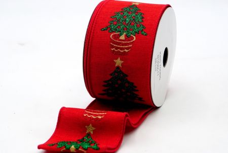 Rood Potted Plant Kerstboom Stijl Lint_KF7412GC-7-7