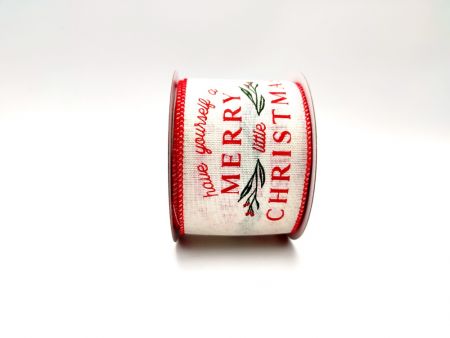 मेरी क्रिसमस डिजाइन फ़ॉक्स बर्लाप रिबन - मेरी क्रिसमस डिजाइन फ़ॉक्स बर्लाप रिबन