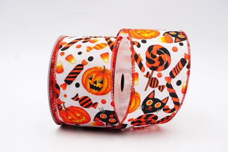 Albus Halloween Pumpkin & Treats Wired RibbonKF7441GC-1-220_albus