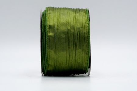 شرابة ساتان مجعدة باللون الأخضر الداكن_KF7465GC-3-222