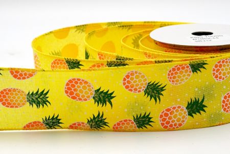 Piña de verano Frutas Cinta amarilla brillante_KF7485GC-6-6