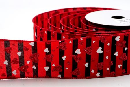 Red Stripes Glitter Hearts Ribbon_KF7487GC-7-7