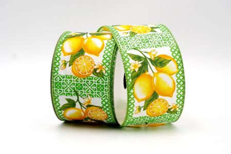 Ruban citron frais à carreaux verts_KF7502GC-15-42