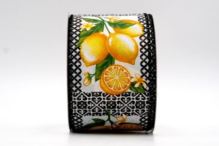 Ruban citron frais tranché noir à carreaux_KF7502GC-53-53