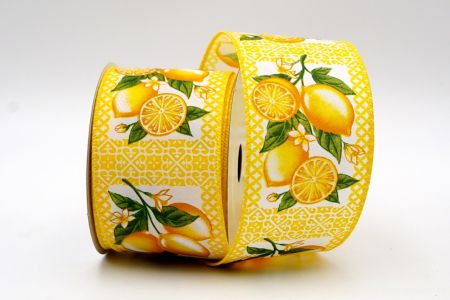 Nastro a quadri giallo con limone fresco_KF7502GC-6-6