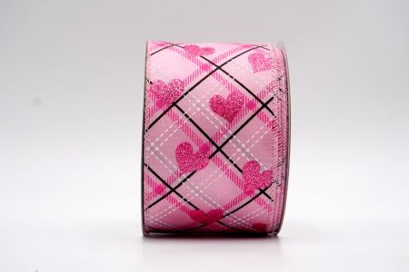 Візерунок в клітинку стиль Валентина рожева стрічка_KF7531GC-5-5